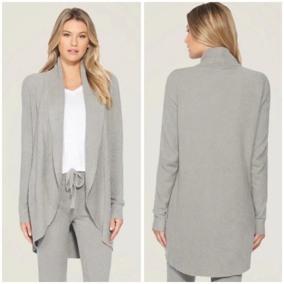💕BAREFOOT DREAMS💕 CozyChic Lite Circle Cardigan ~ Pewter Gray 2X NWT - Picture 3 of 16